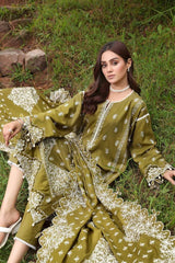 3 Piece Embroidered Chambray Unstitched Suit CM-32001