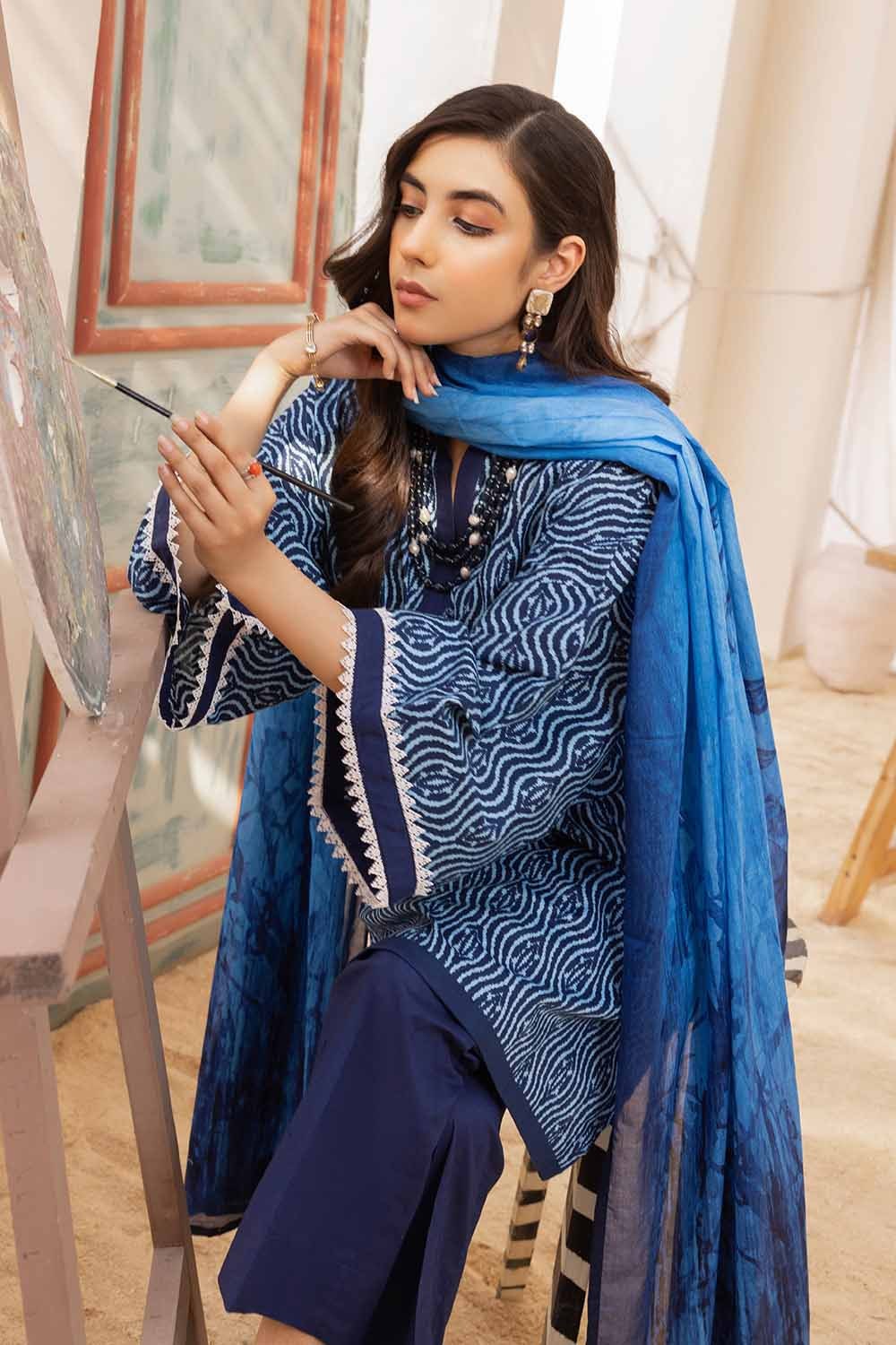3 Piece Printed Cambric Unstitched Suit with Lawn Dupatta CBN-32018