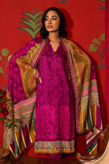 3 Piece Digital Printed Pashmina Unstitched Suit with Digital Printed Pashmina Shawl AP-32008
