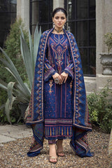 3 Piece Embroidered Dobby Jacquard Unstitched Suit with Digital Printed Twill Shawl AP-32009