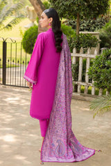 3 Piece Embroidered Cambric Unstitched Suit with Printed Burnout Dupatta BN-32002