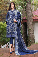 3 Piece Embroidered Yarn Dyed Unstitched Suit YD-32007