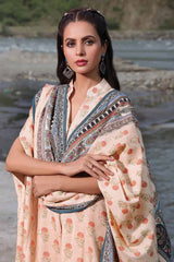 3 Piece Printed Karandi Unstitched Suit AY-32008