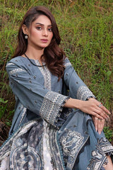 3 Piece Embroidered Khaddar Unstitched Suit with Digital Printed Jacquard Dupatta MJ-32067