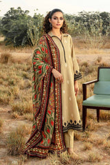 3 Piece Digital Printed Embroidered Corduroy Unstitched Suit with Digital Printed Cotton Net Dupatta CD-32005