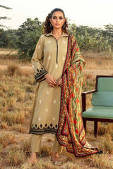 3 Piece Digital Printed Embroidered Corduroy Unstitched Suit with Digital Printed Cotton Net Dupatta CD-32005