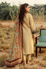 3 Piece Digital Printed Embroidered Corduroy Unstitched Suit with Digital Printed Cotton Net Dupatta CD-32005