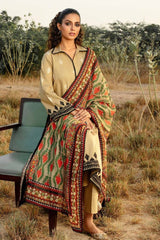 3 Piece Digital Printed Embroidered Corduroy Unstitched Suit with Digital Printed Cotton Net Dupatta CD-32005