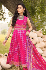 3 Piece Chunri Lawn Unstitched Gold Printed Suit CL-32140 A