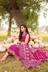 3 Piece Chunri Lawn Unstitched Gold Printed Suit CL-32140 A