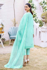 3 Piece Foil Embroidered Lawn Unstitched Suit with Zari Dupatta CK-32007