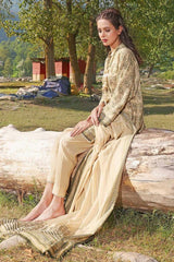 3 Piece Printed Karandi Unstitched Suit AY-32033