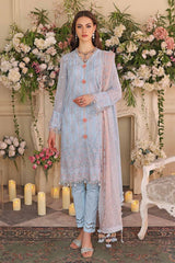 3 Piece Embriodered Chiffon Unstitched Suit LE-32003