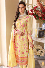 3 Piece Embriodered Chiffon Unstitched Suit LE-32010