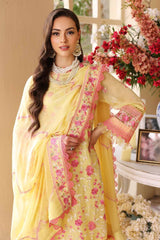 3 Piece Embriodered Chiffon Unstitched Suit LE-32010