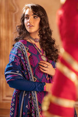 3 Piece Embroidered Chunri Lawn Unstitched Suit With Gold And Lacquer Printed Lawn Dupatta CL-32201