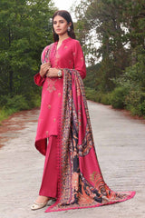 3 Piece Embroidered Acrylic Unstitched Suit with Digital Printed Acrylic Shawl AP-32010