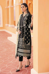 3 Piece Embroidered Lawn Unstitched Suit With Embroidered Net Dupatta PM-22004