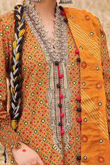 3 Piece Unstitched Embroidered Gold Printed Lawn Suit CL-52640