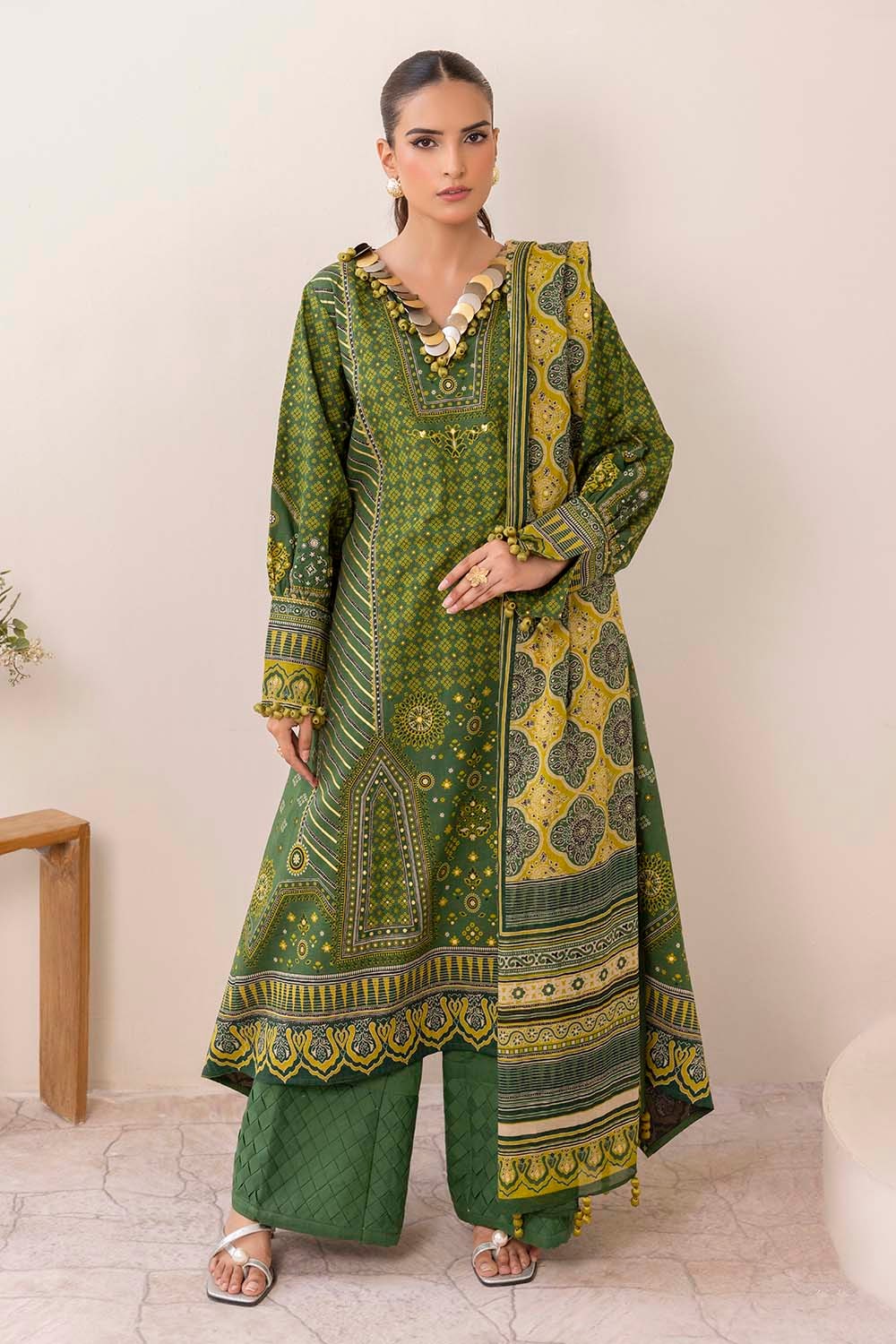 gul ahmed dress design Printed Suit Gul Ahmed Frock Design The Chunri By Gul Ahmed Lawn Collection 2026 (CL-62149B)