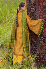 3 Piece Unstitched Gold Printed Lawn Suit CL-52624