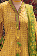 3 Piece Unstitched Gold Printed Lawn Suit CL-52624