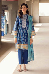 2 Piece Embroidered Cambric Unstitched Suit with Printed Lawn Dupatta TCE-32001