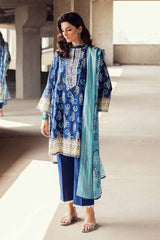 2 Piece Embroidered Cambric Unstitched Suit with Printed Lawn Dupatta TCE-32001