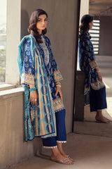 2 Piece Embroidered Cambric Unstitched Suit with Printed Lawn Dupatta TCE-32001