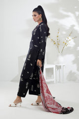 3 Piece Cross Slub Printed Suit IPSTD-44116