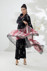 3 Piece Cross Slub Printed Suit IPSTD-44116