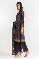 3 Piece Khaddar Gold Printed Suit IUSTKSD-309