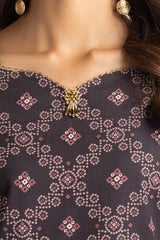 3 Piece Khaddar Gold Printed Suit IUSTKSD-309