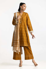 3 Piece Corduroy Printed Suit IUSTKSD-326