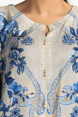 3 Piece Printed Linen Suit IUSTKSD-329