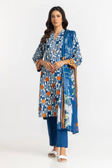3 Piece Corduroy Printed Suit IUSTKSD-344