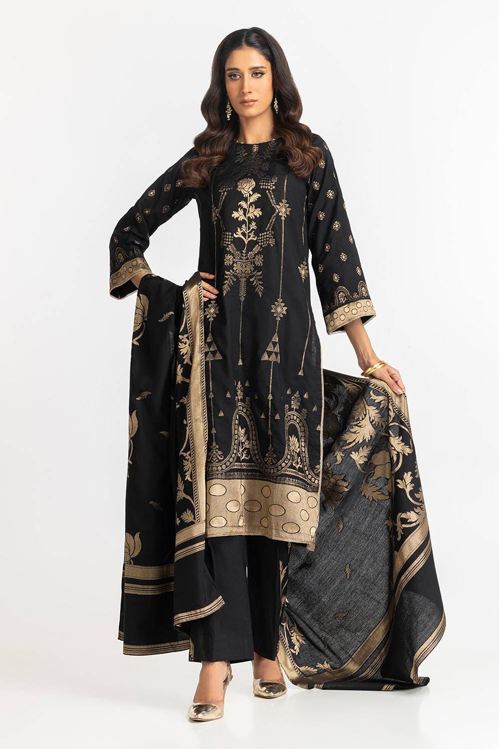 3 Piece Jacquard Suit IUSTKSD-346