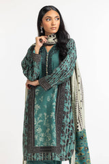 3 Piece Khaddar Printed With Embroidered Suit IUSTKSD-359