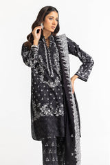 3 Piece Khaddar Printed With Embroidered Suit IUSTKSD-383