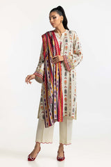 3 Piece Cotail Printed Suit IUSTKSD-393