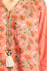 3 Piece Linen Printed Suit IUSTKSD-426