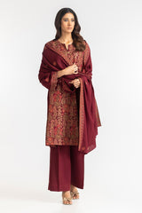 3 Piece Karandi Embroidered Suit IUSTKSD-433