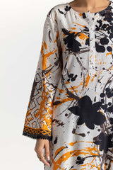 3 Piece Linen Printed Suit IUSTKSD-474