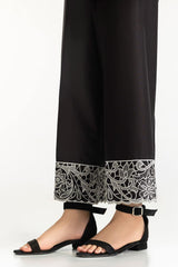 Black Lawn Embroidered Trouser IUSTTR-42003