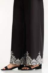 Black Lawn Embroidered Trouser IUSTTR-42006