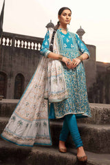 3 Piece Lawn Unstitched Gold and Lacquer Printed Suit CL-32426 A
