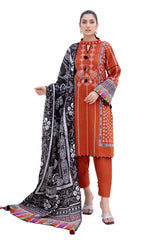 3 Piece Unstitched Printed Light Khaddar Suit K-42008 L