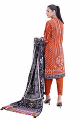3 Piece Unstitched Printed Light Khaddar Suit K-42008 L