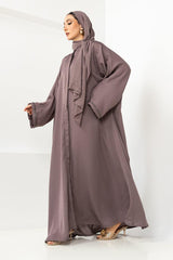 Georgette Embellished Abaya With Dyed Embellished Scarf KAB-22126