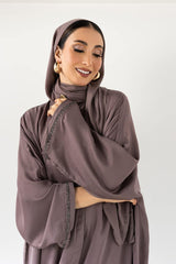 Georgette Embellished Abaya With Dyed Embellished Scarf KAB-22126